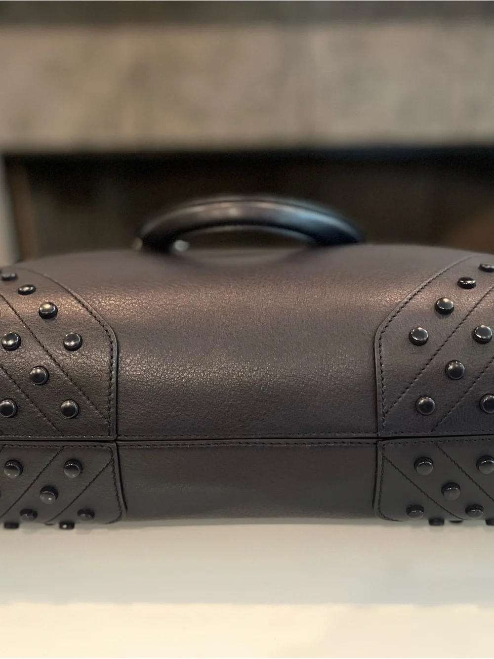 TOD'S Dark Navy Blue Leather Gommino Envelope Briefcase Messenger Bag NWOT